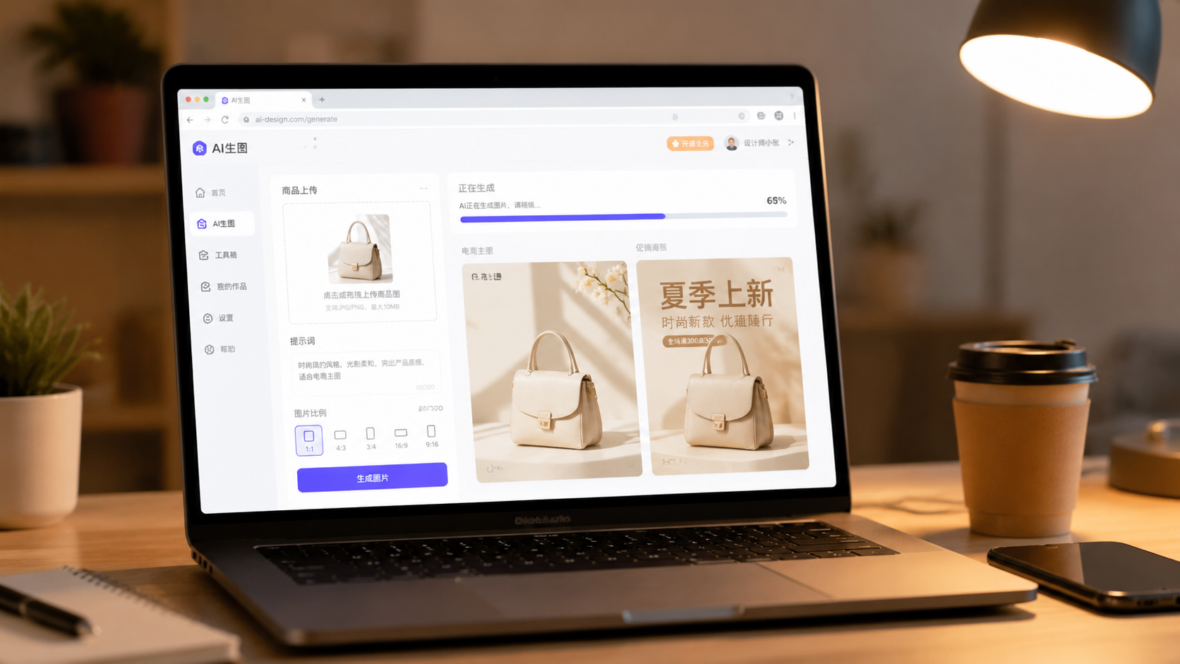 ai生图网页版:不用装PS,出图这摊事搬进浏览器就够了